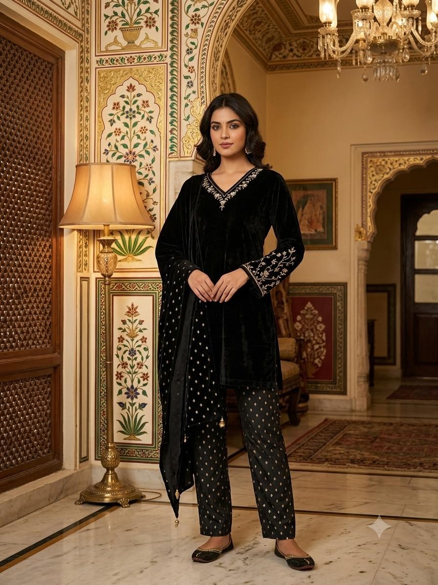 BLACK KURTA SET